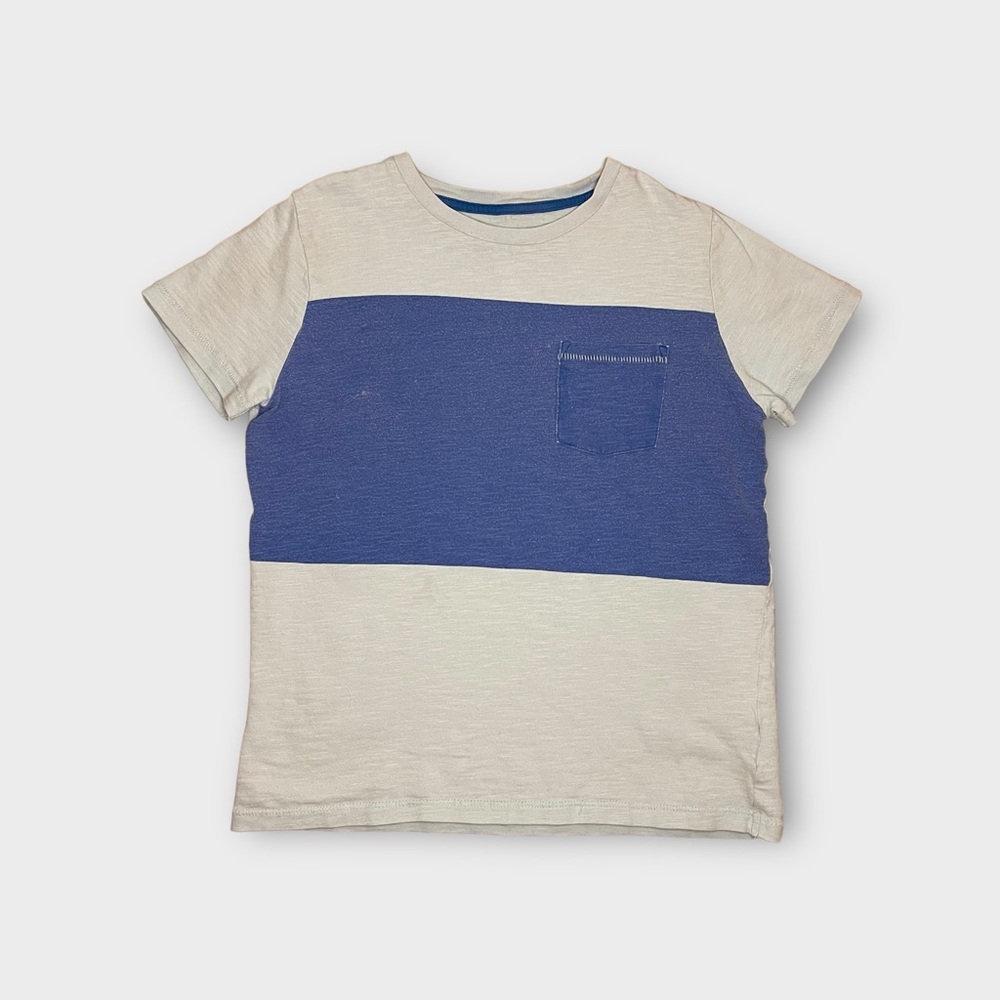 Mini Boden Color Block 2 Tone Blue Pocket Shirt